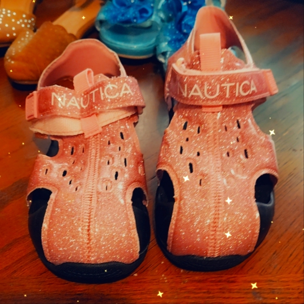 Girls pink sparkly nautica sandals